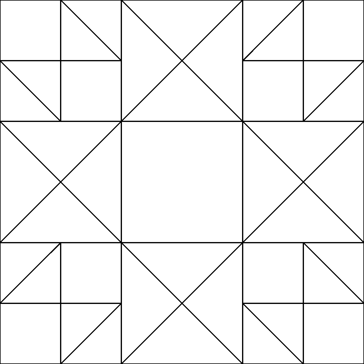 Pattern 104, Ohio Star Bows barn quilt pattern thumbnail
